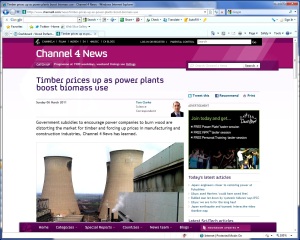Channel 4 reports on biomass issue